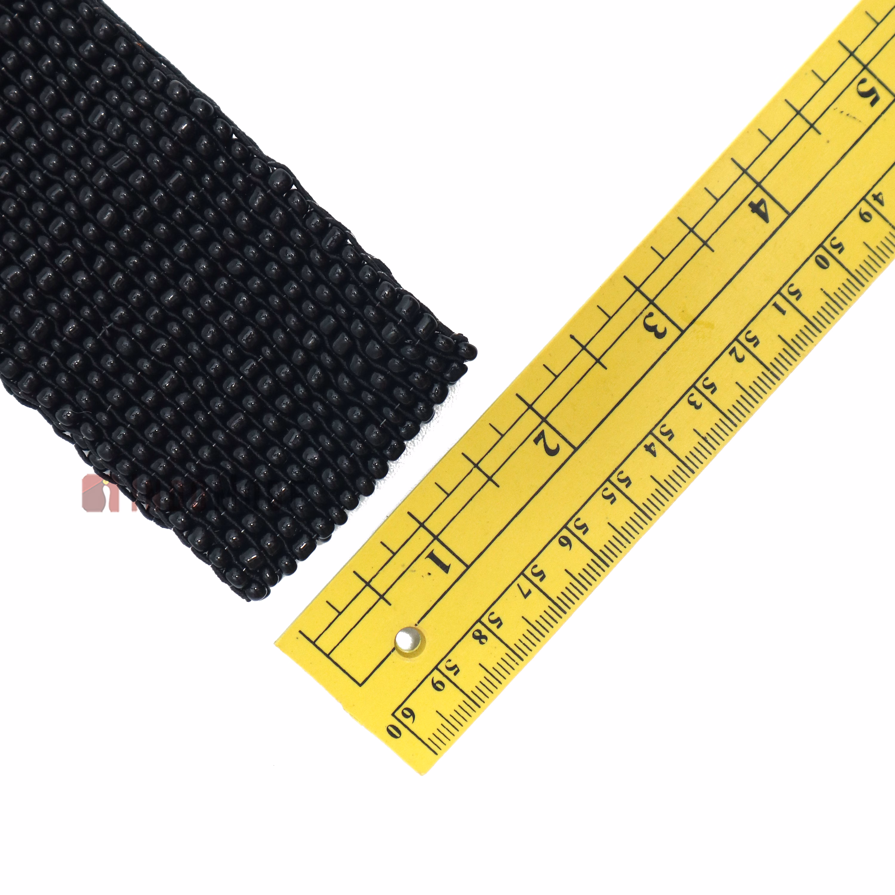 Women's Belt Stretchy Beaded Bali Cinch Belt Wood Clasp - Black - Image 5