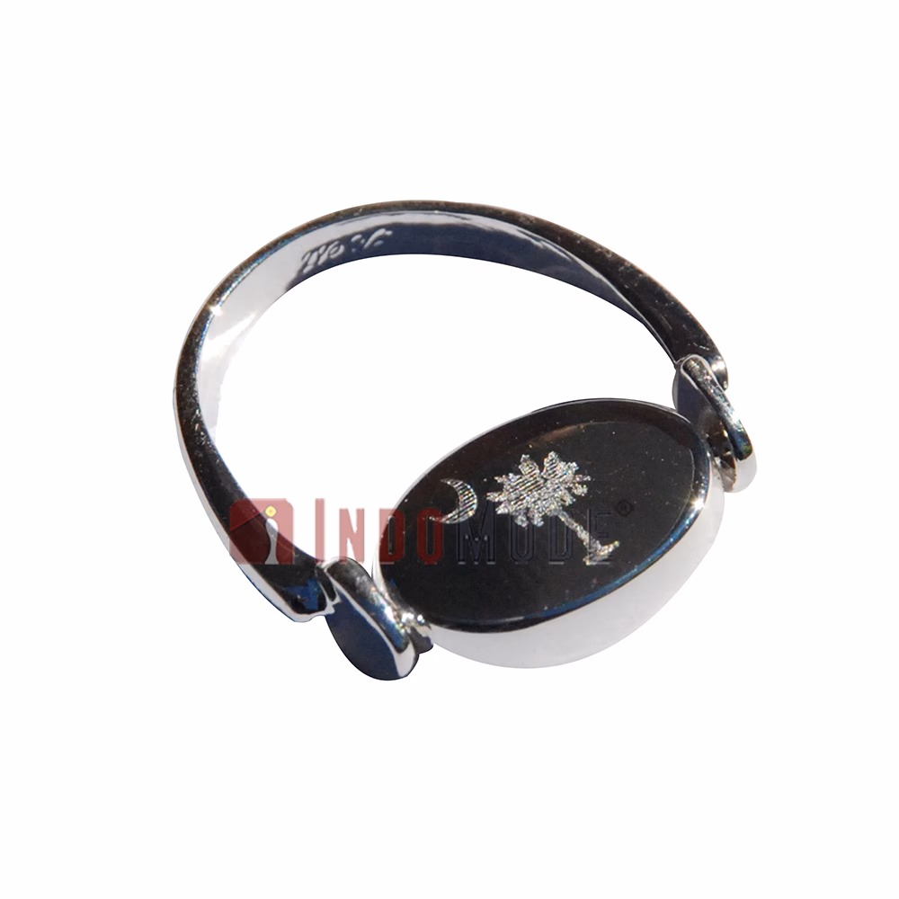 Silver-Plated Monogrammed Palmetto Moon Flip Ring Fashion Jewelry South Carolina Style - Image 3