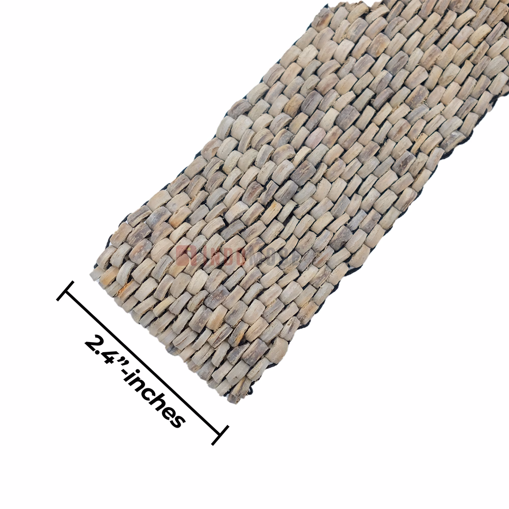 Natural Light Color Belt for Women Handcrafted Coconut Shell Elongated Beaded 2-inch Wide Elastic Stretchy Cinch BALI Fashion Sturdy Belt Wood Hook Clasp