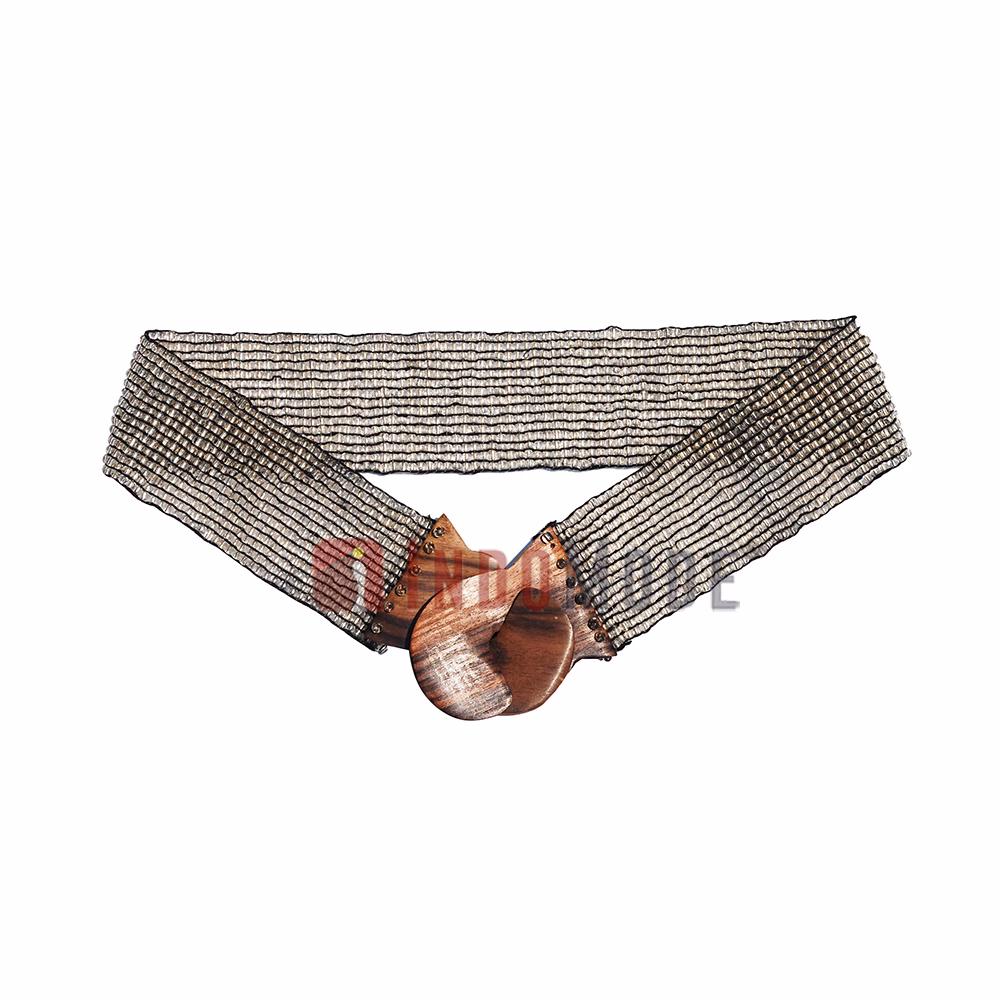Women's Belt Stretchy Beaded Bali Cinch Belt Wood Clasp - Transparent Clear