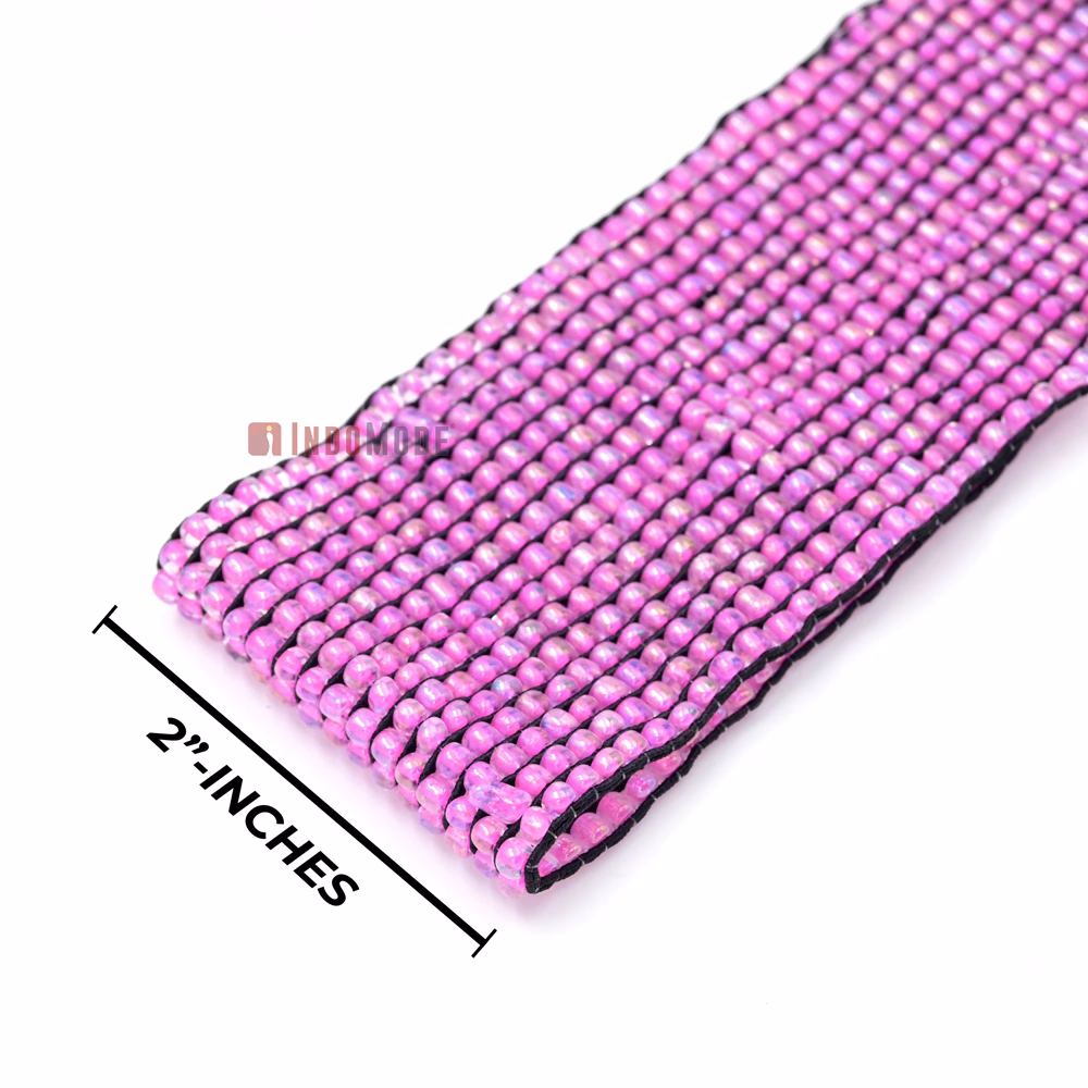 Women's Belt Stretchy Beaded Bali Cinch Belt Wood Clasp - Light Purple