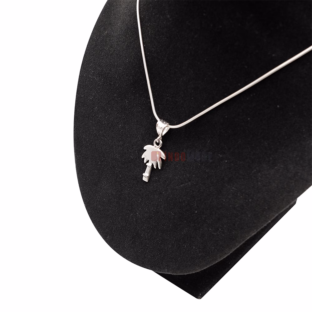 Small 1 inch Textured Palmetto South Carolina Sterling Silver Pendant